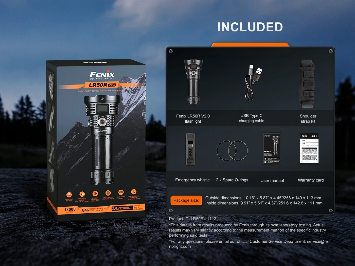 Fenix LR50R V2.0 18000 Lumen Spot and Flood Light with Red and UV